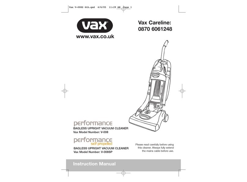 Vax performance V-008 User manual