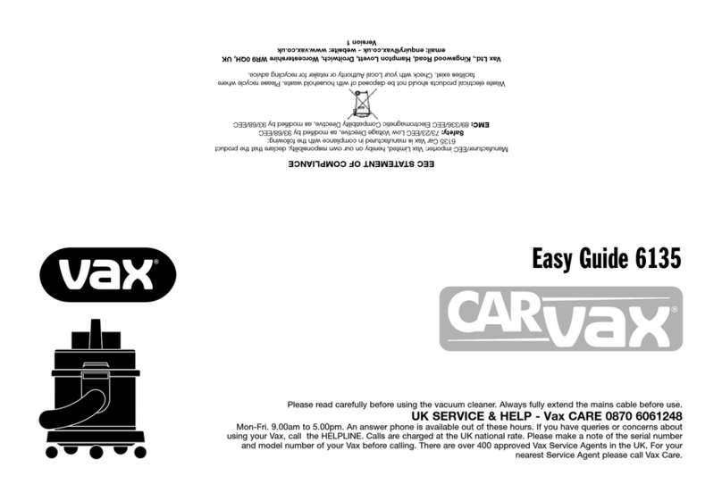 Vax CARVAX 6135 Product information sheet Vax CARVAX 6135 Product information sheet