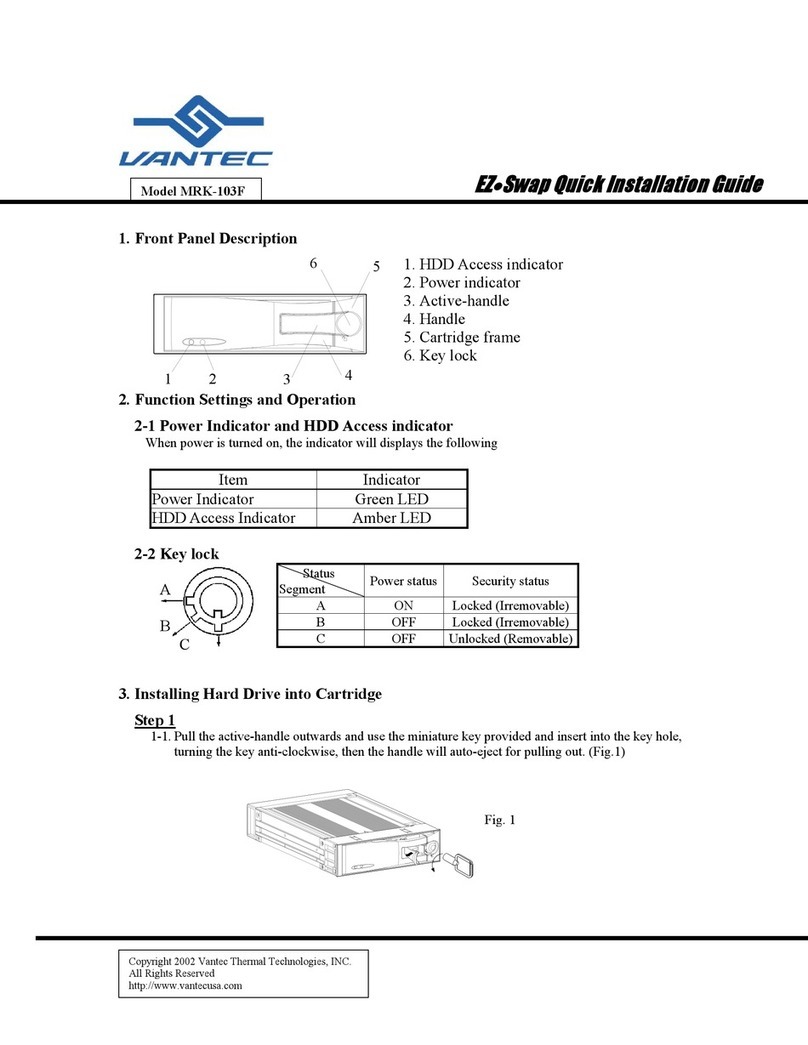 Vantec EZ-Swap MRK-103F User manual Vantec EZ-Swap MRK-103F User manual