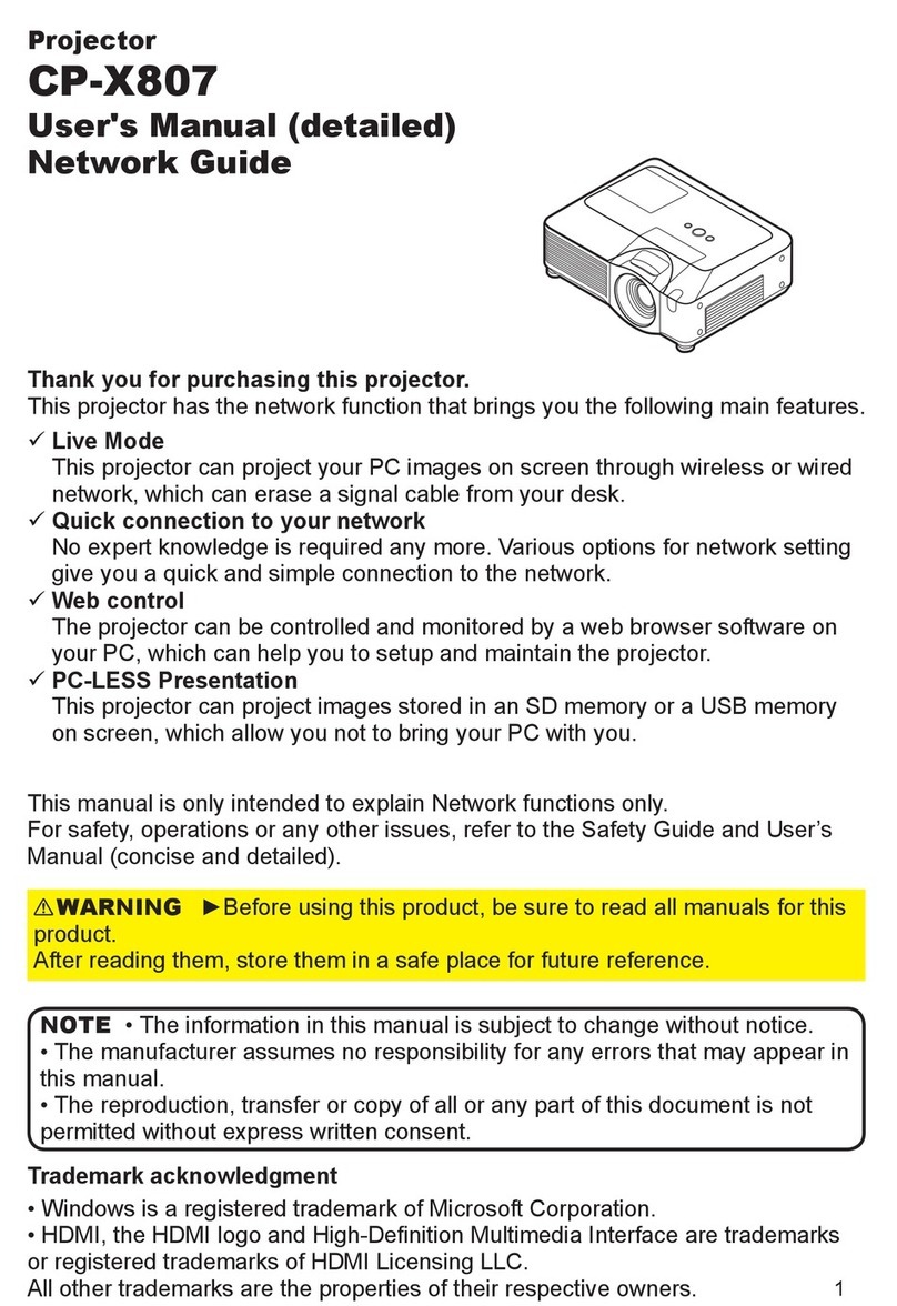 Hitachi X807 - CP XGA LCD Projector Network guide