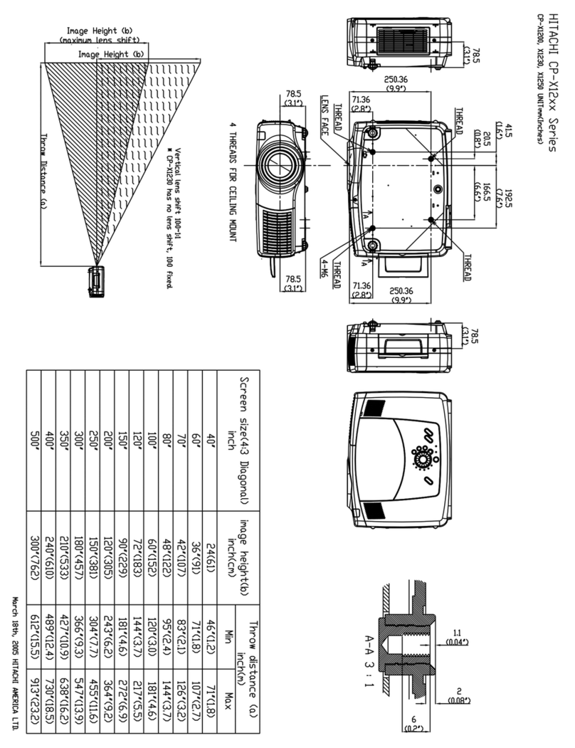 Hitachi X1250 - XGA LCD Projector User guide