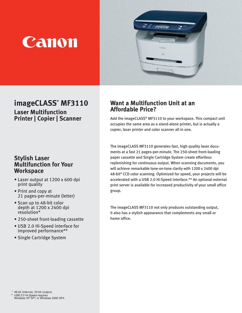 Canon MF3110 - ImageCLASS Laser Multifunction User manual Canon MF3110 - ImageCLASS Laser Multifunction User manual