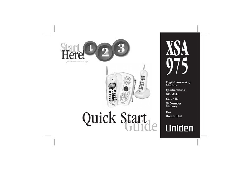 Uniden XSA 975 quick start guide