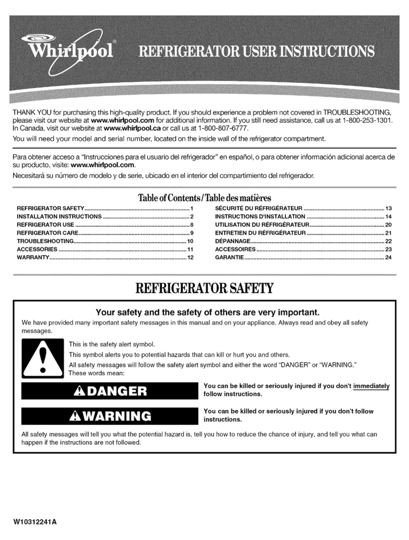 Whirlpool W2RXEMMWQ - 21.7 cu. Ft. Top-Freezer... User manual Whirlpool W2RXEMMWQ - 21.7 cu. Ft. Top-Freezer... User manual