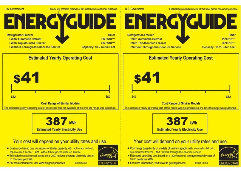 Haier HRTS18SADB Energy guide