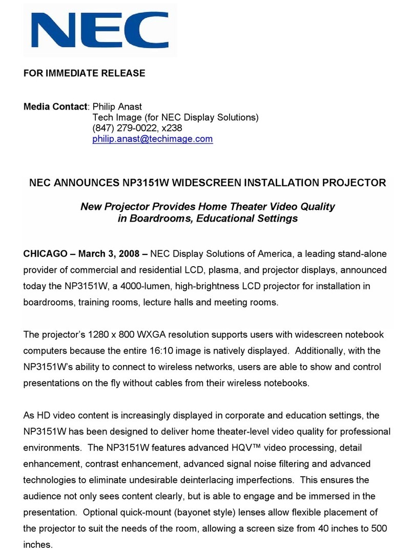 NEC NP3151W WXGA User manual