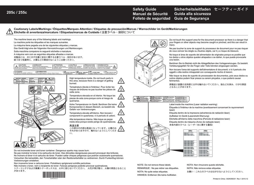 Kyocera TASKalfa 205c Safety guide