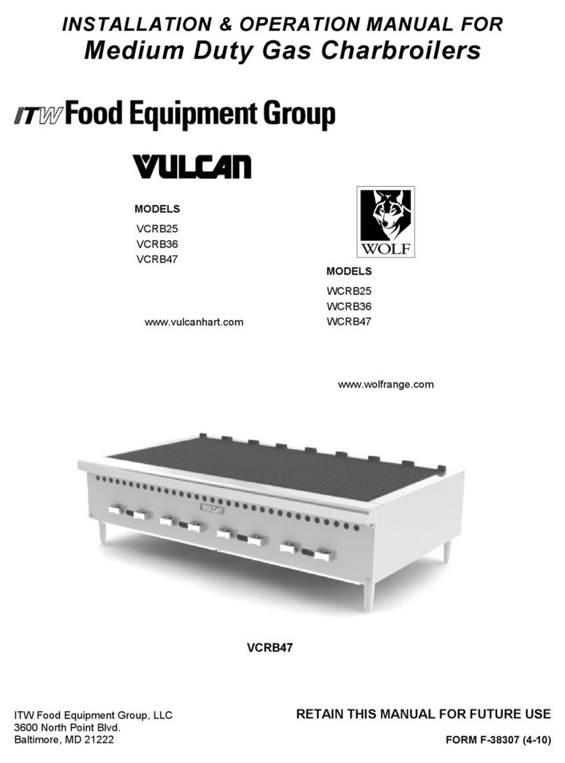 ITW Food Equipment Group Vulcan VCRB25 Installation & operation manual