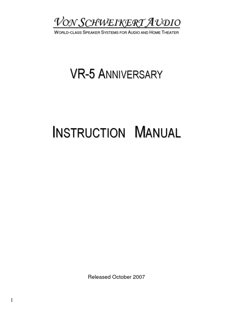Von Schweikert Audio ANNIVERSARY VR-5 instruction manual