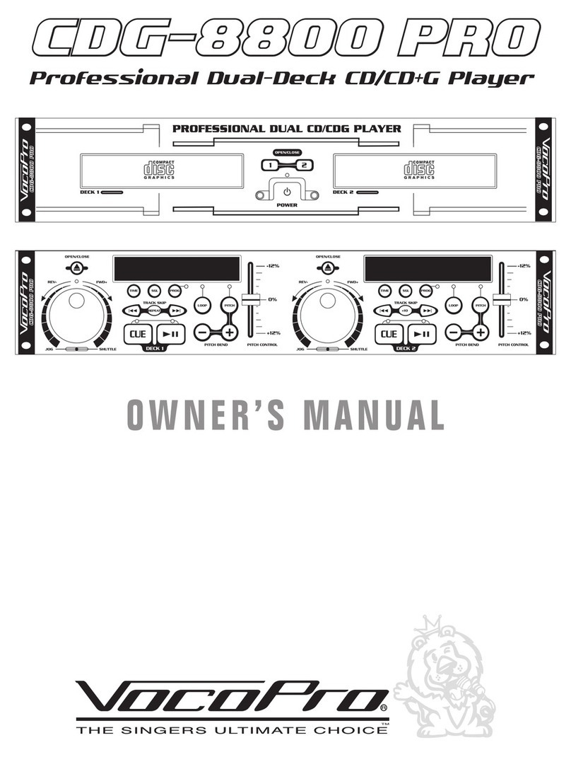 VocoPro CDG-8800 PRO User manual