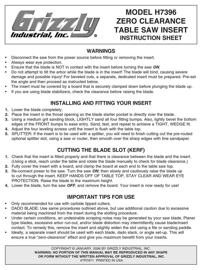 Grizzly H7396 User manual