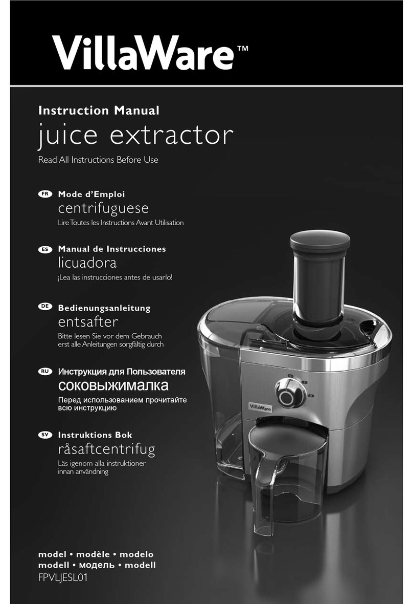 Villaware FPVLJESLO1 instruction manual