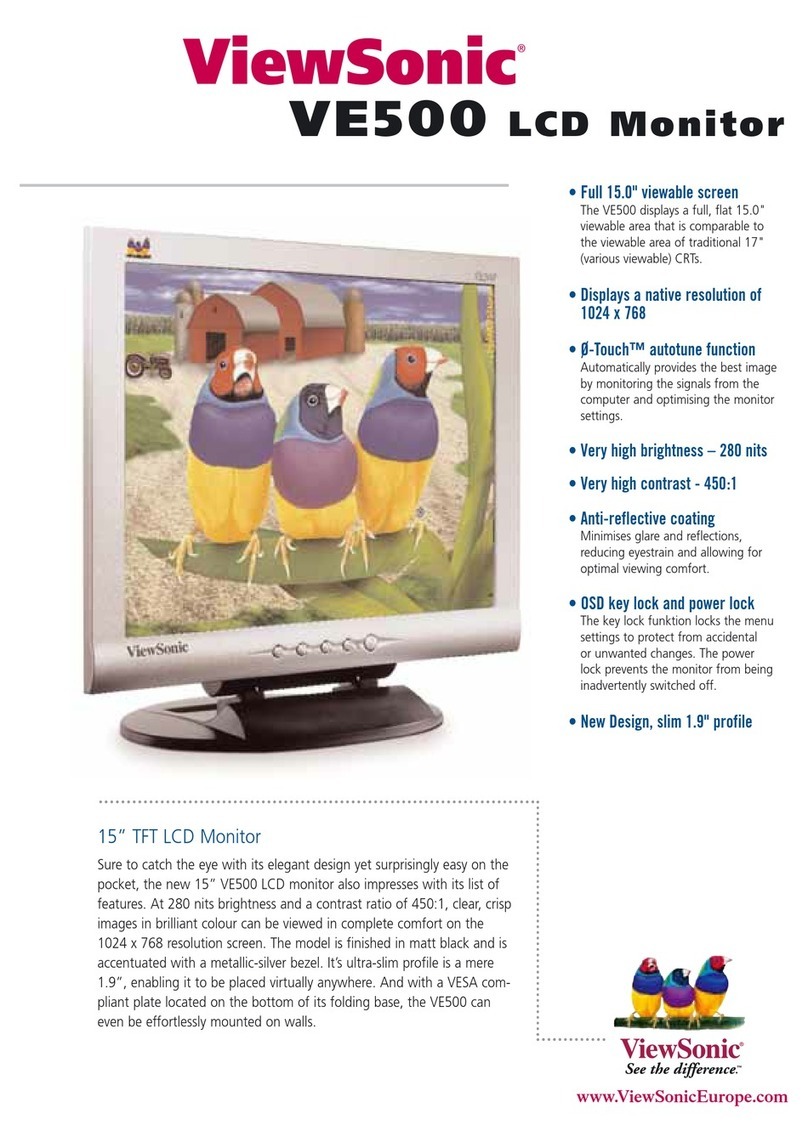 ViewSonic VE500 - 15" LCD Monitor User manual