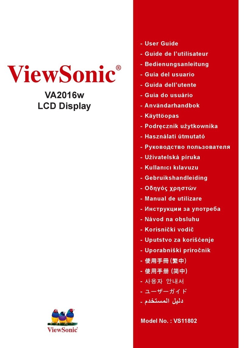 ViewSonic VA2016W - 20" LCD Monitor User manual