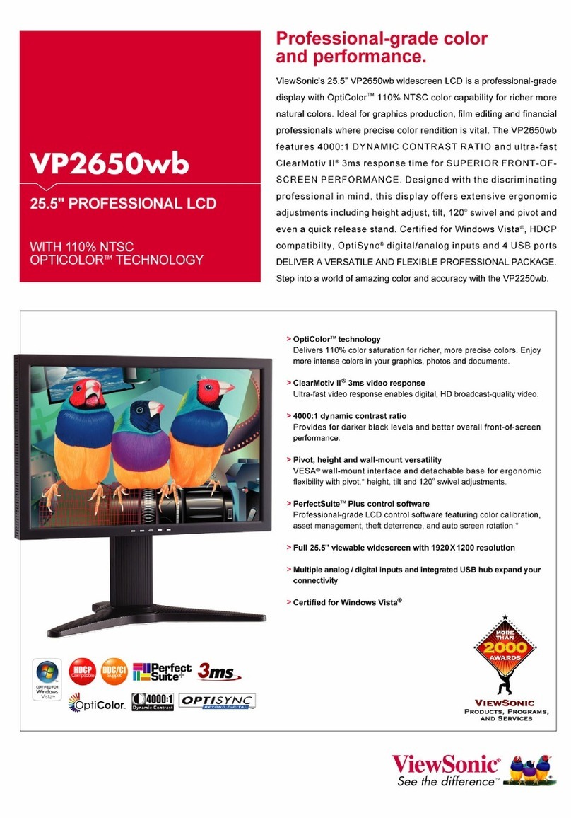 ViewSonic VP2650WB - 26" LCD Monitor User manual
