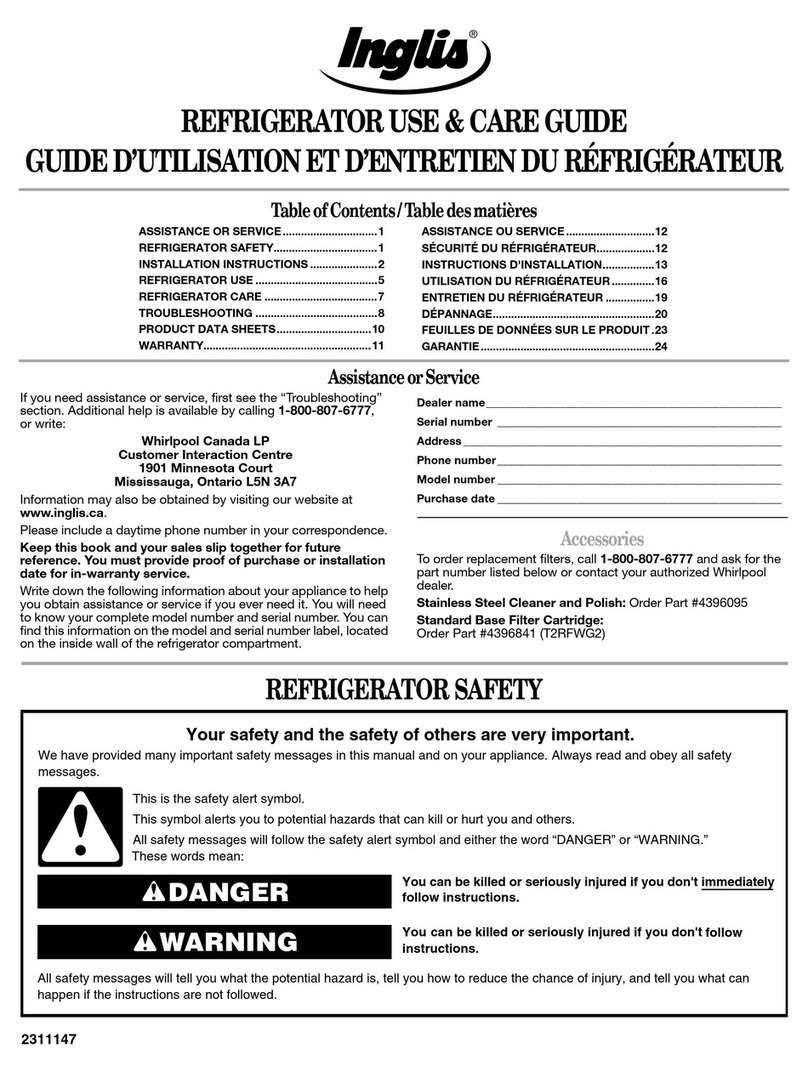 Inglis IVS22530 Use and care guide