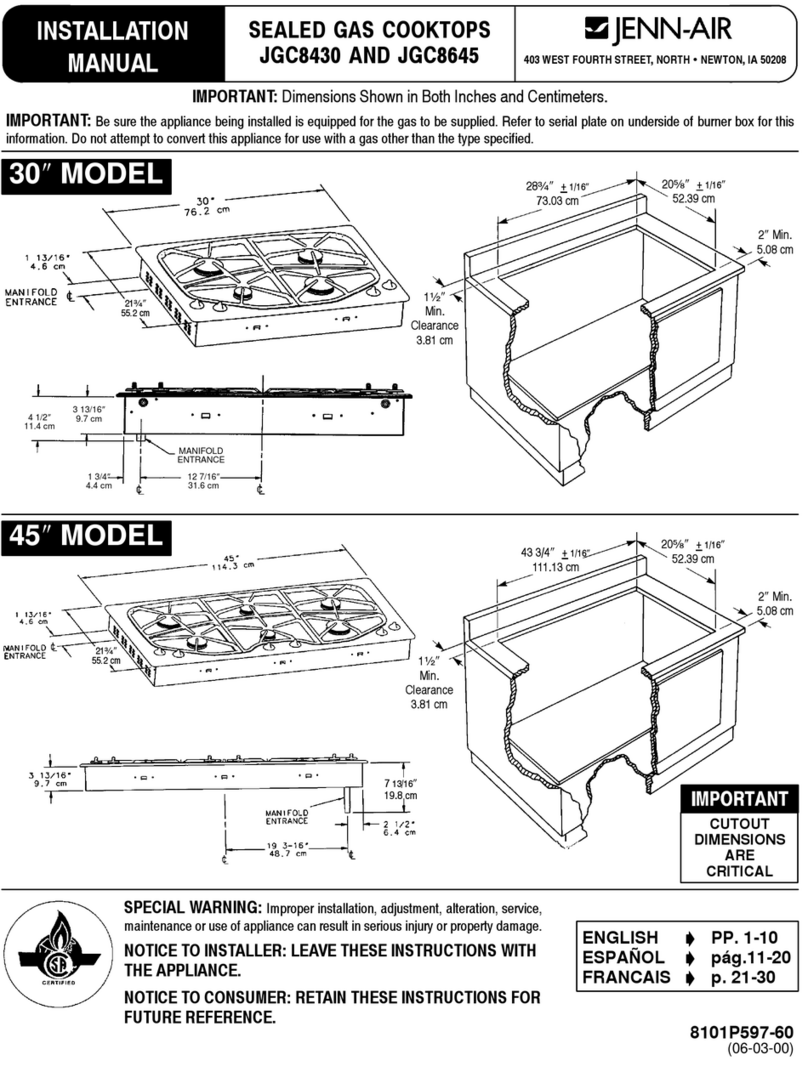 Jenn-Air JGC8430 User manual