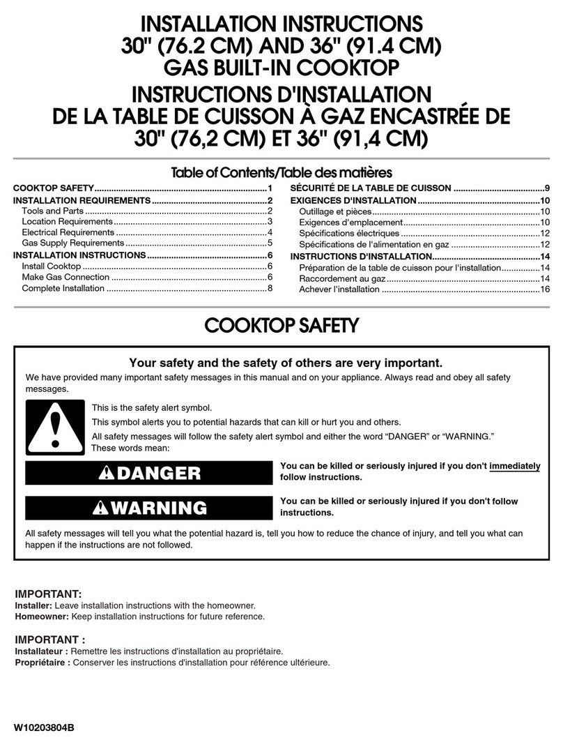 Jenn-Air JGC9430BDB installation instructions