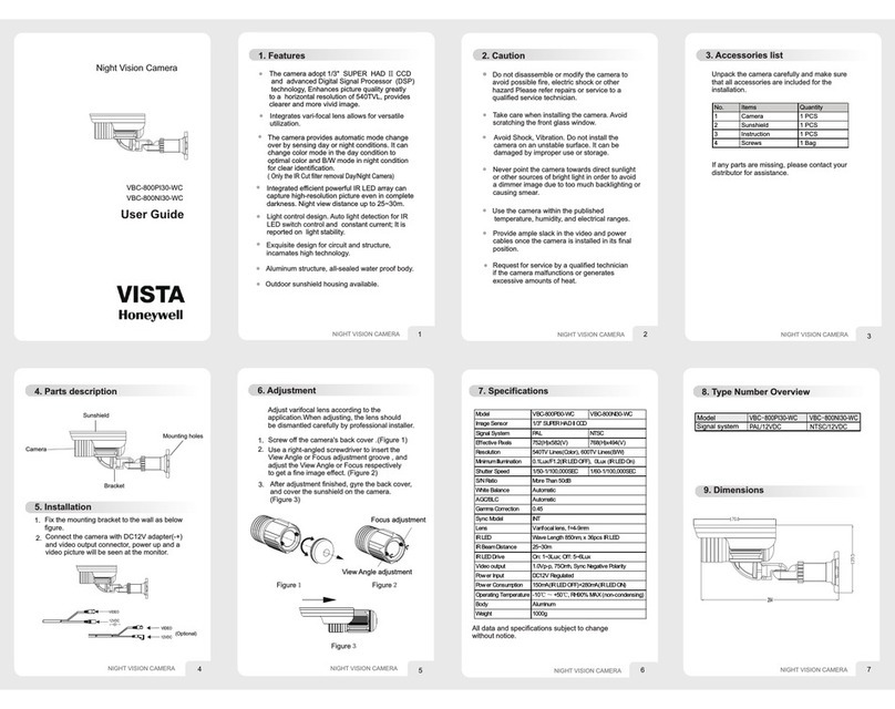 Vista VBC-800NI30-WC user guide