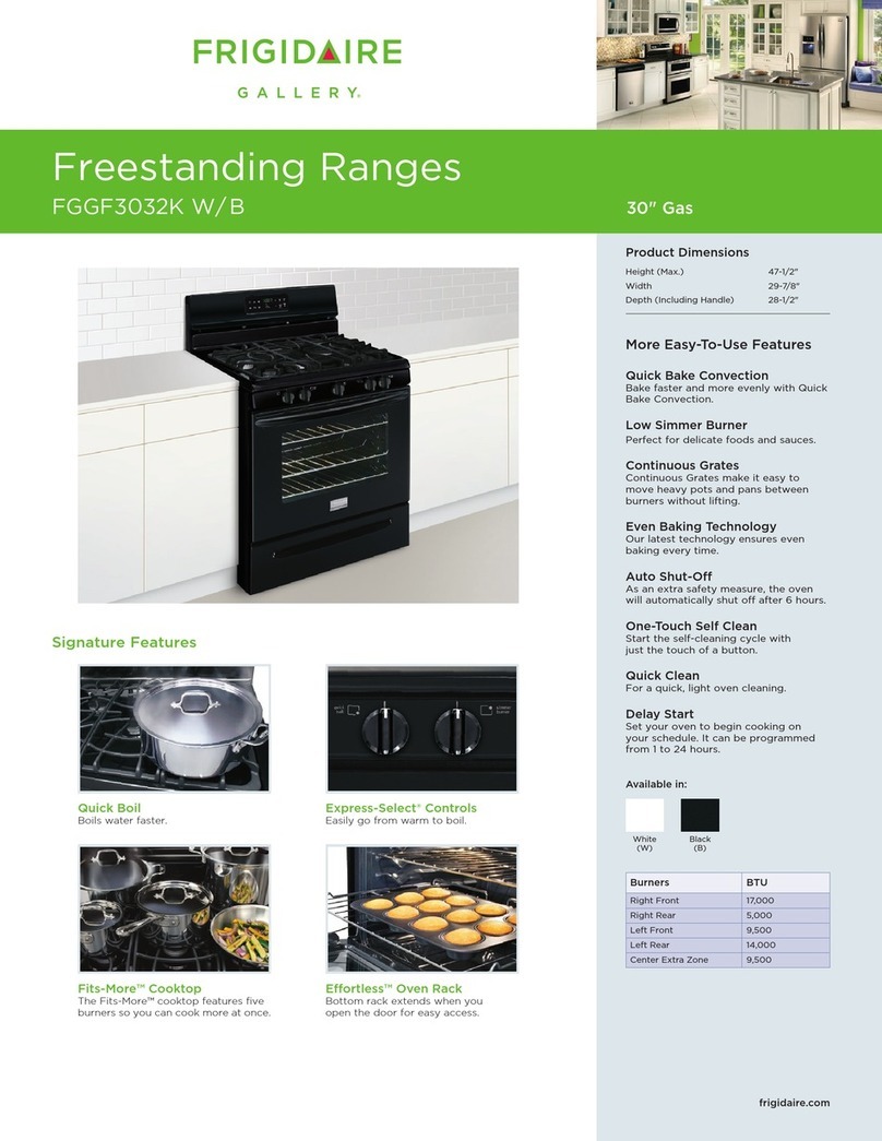 Frigidaire FGGF3032KB - 30' Gas Range Gallery Mono... Installation instructions Frigidaire FGGF3032KB - 30' Gas Range Gallery Mono... Installation instructions