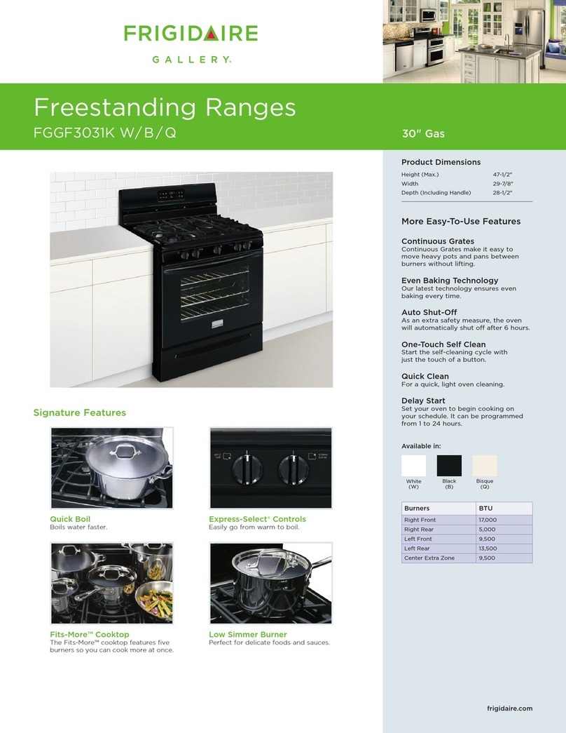 Frigidaire FGGF3031KQ - 30' Gas Range Gallery Mono... Product specifications Frigidaire FGGF3031KQ - 30' Gas Range Gallery Mono... Product specifications