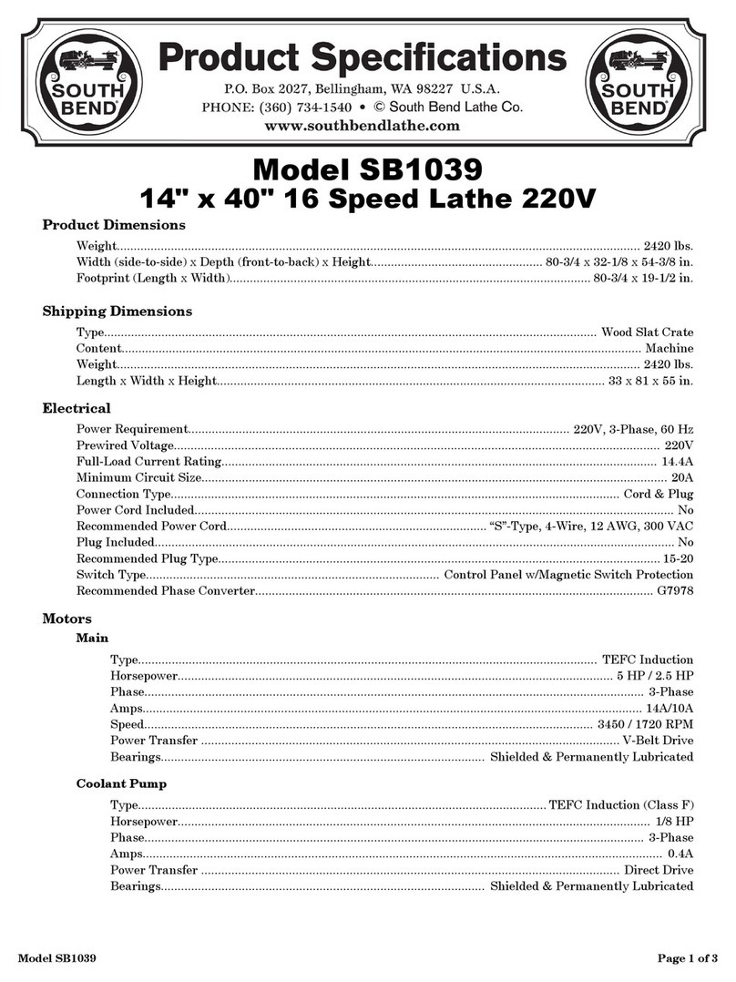 Southbend TURN-X SB1039 Product specifications