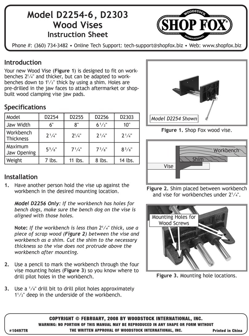 Shop fox SHOP FOX D2254-6 instruction sheet