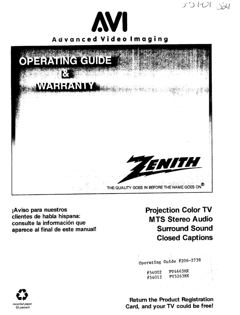 Zenith PV4663RK Operating and maintenance manual