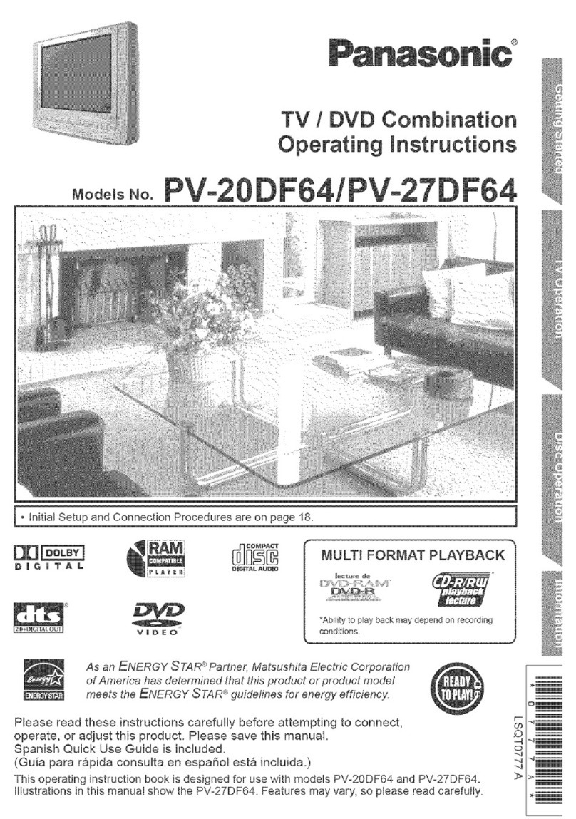 Panasonic PV27DF64 - DVD TV COMBO User manual