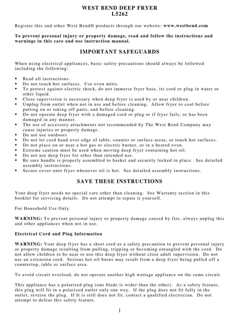 West Bend L5262 instruction manual