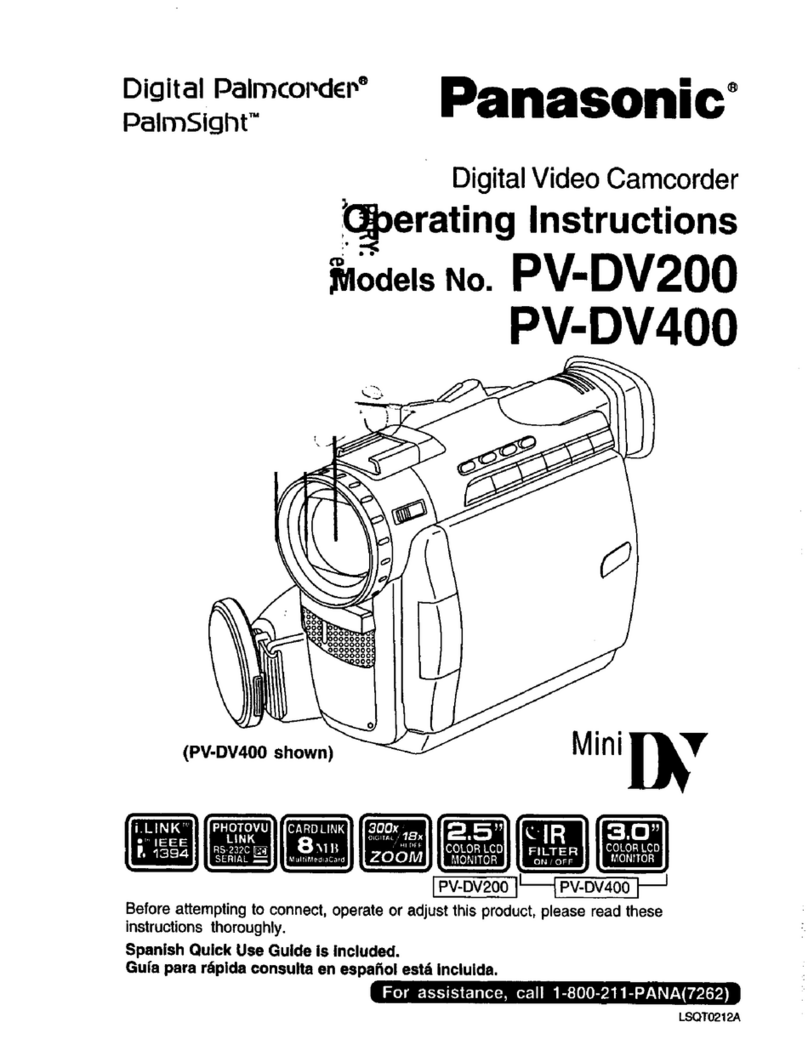 Panasonic Digital Palmcoder PalmSight PV-DV200 User manual
