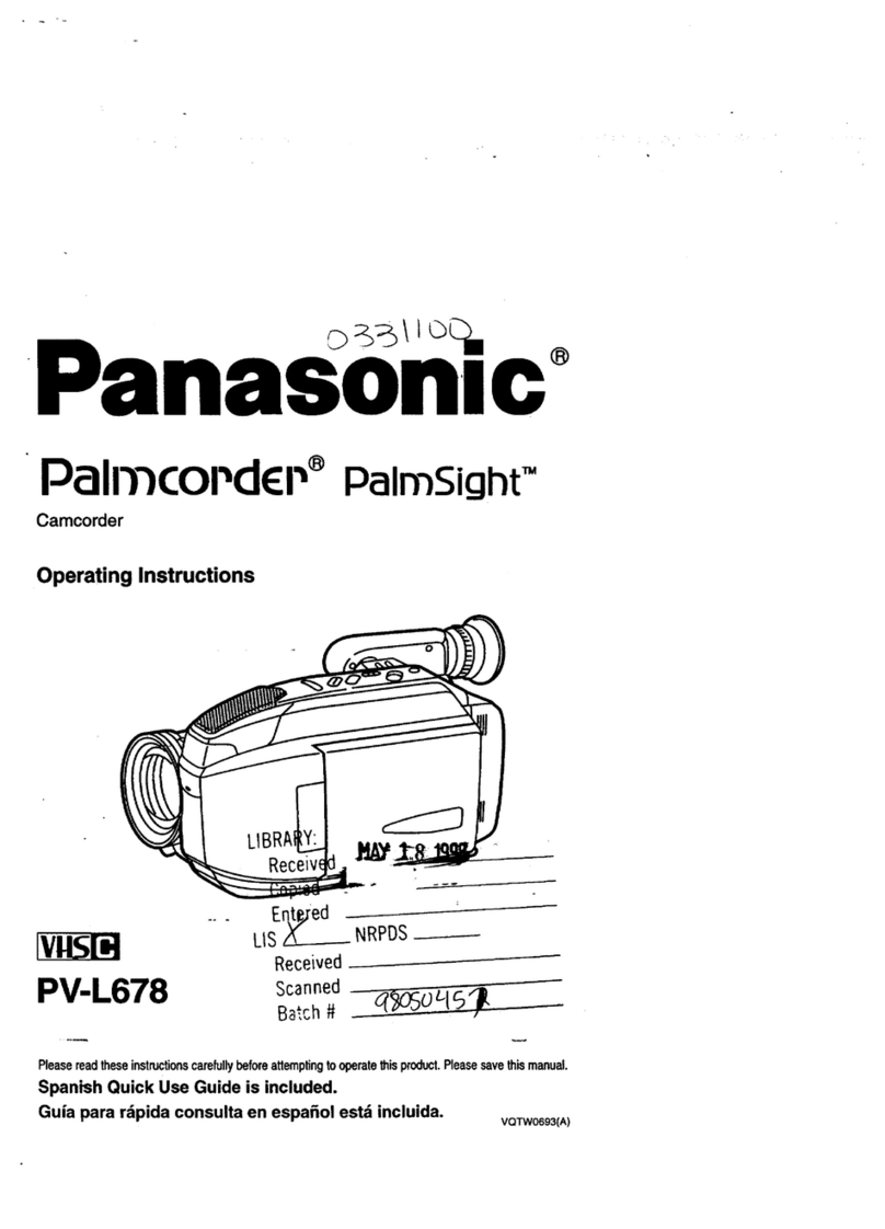 Panasonic Palmcoder PalmSight PV-L678 operating instructions