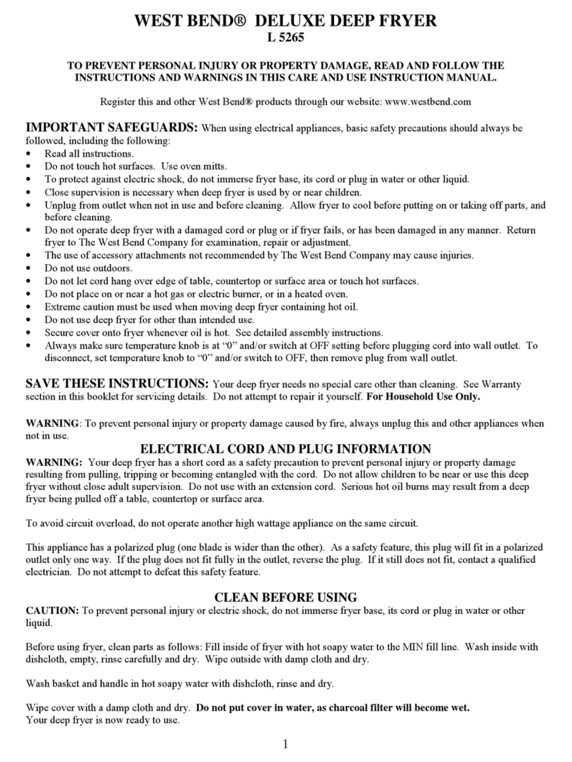 West Bend DELUXE L 5265 instruction manual