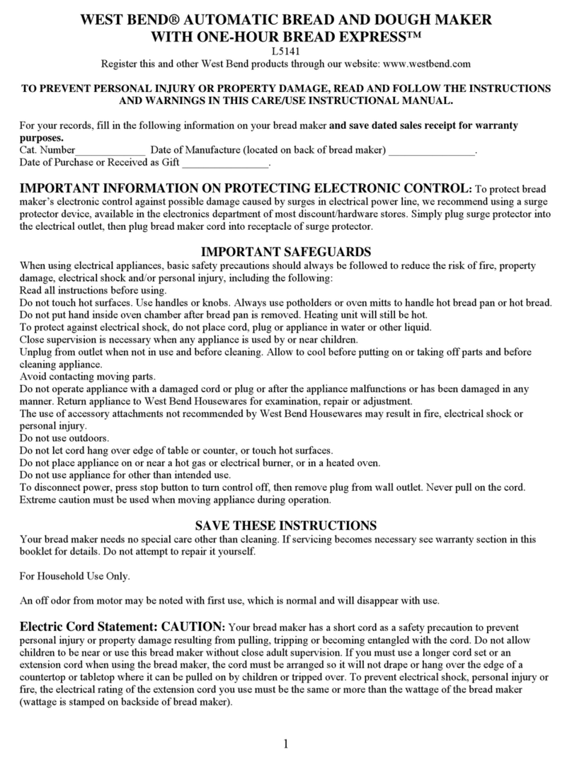 West Bend L5141 User manual