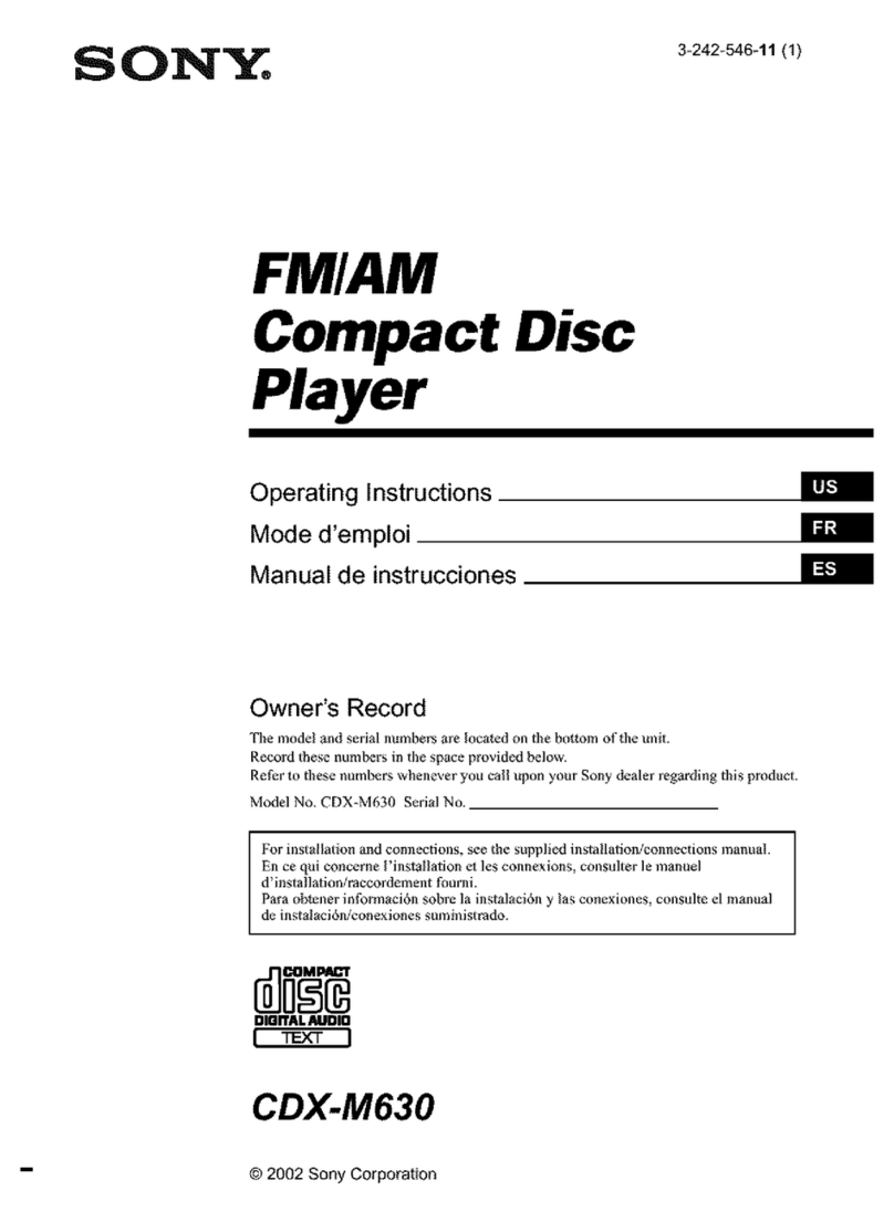 Sony CDX-M630 User manual