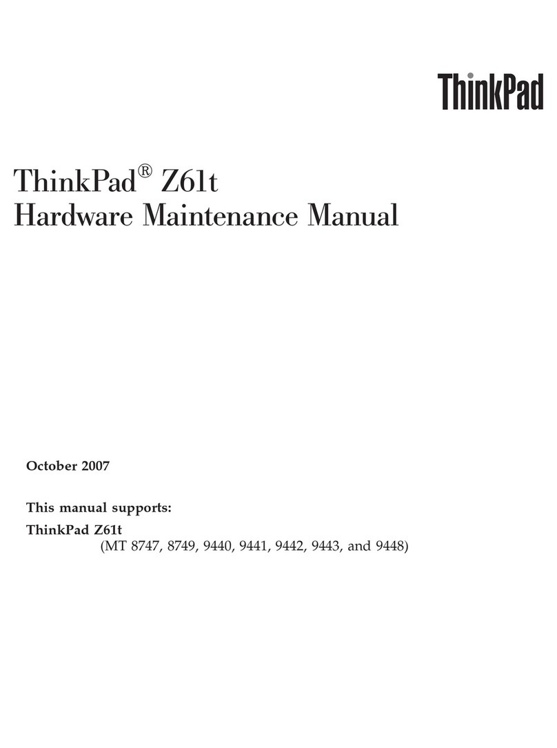 Lenovo 9443XAU - ThinkPad Z61t 9443 Hardware Maintenance Manual