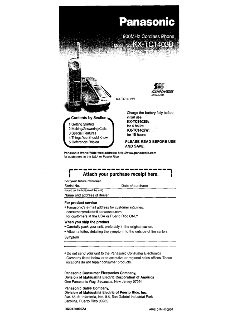 Panasonic KX-TC1403B User manual