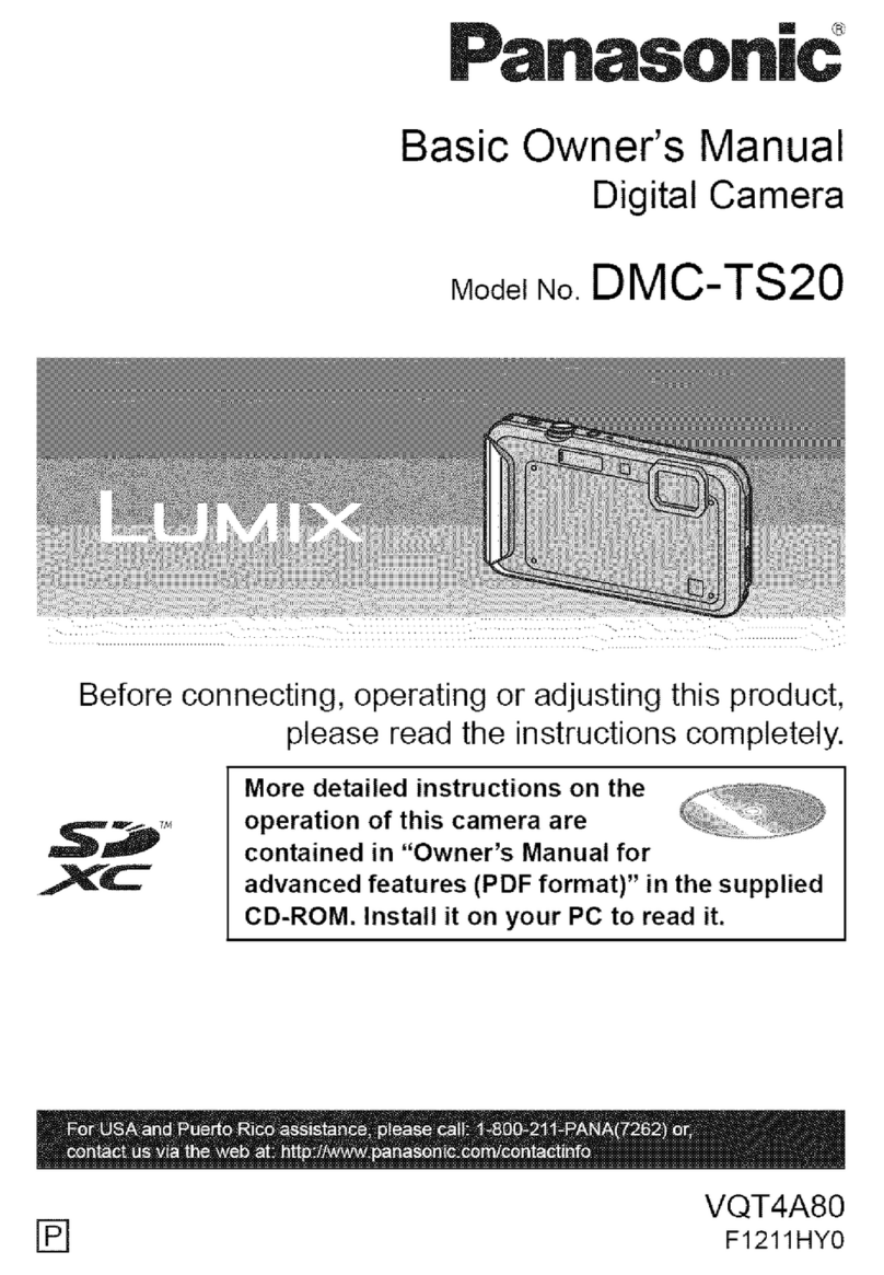 Panasonic Lumix DMC-TS20 Installation and service instructions