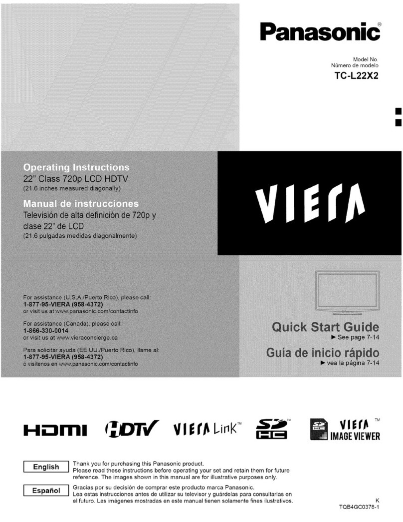 Panasonic TCL22X2 - 22" LCD TV User manual