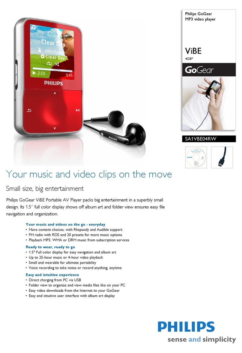 Philips GOGEAR VIBE SA1VBE04RW manual