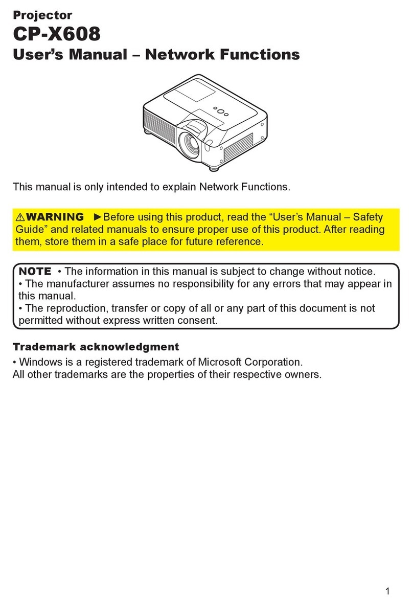 Hitachi CPX608 - XGA LCD Projector User manual