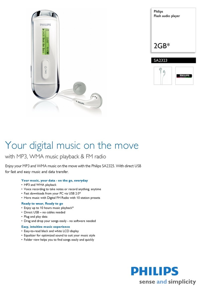 Philips SA2323 - 2 GB Digital Player User manual
