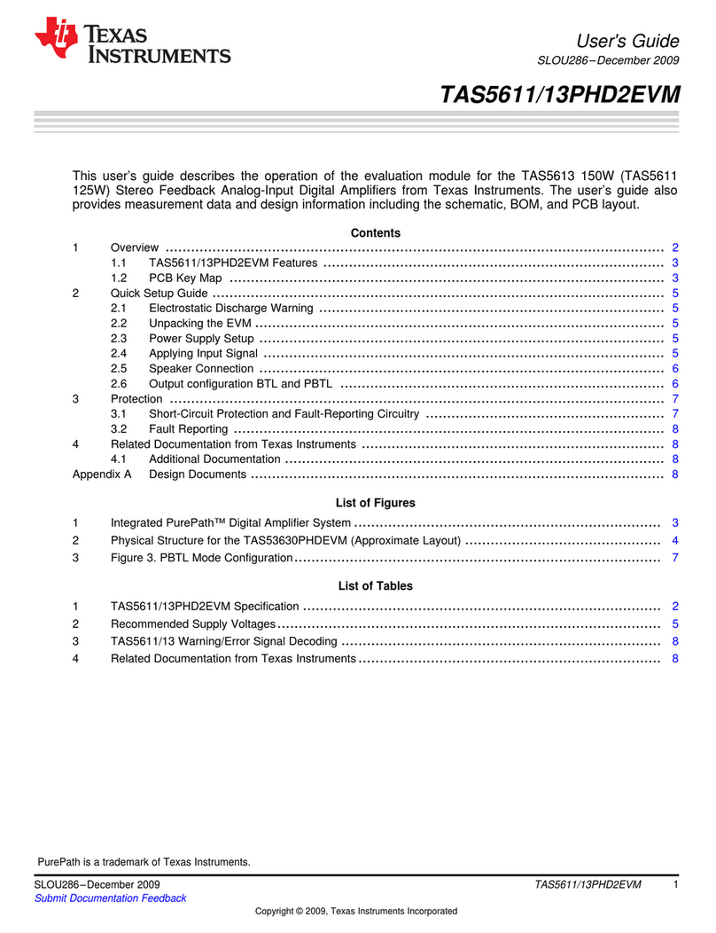 Texas Instruments TAS 5611/13PHD2EVM User manual