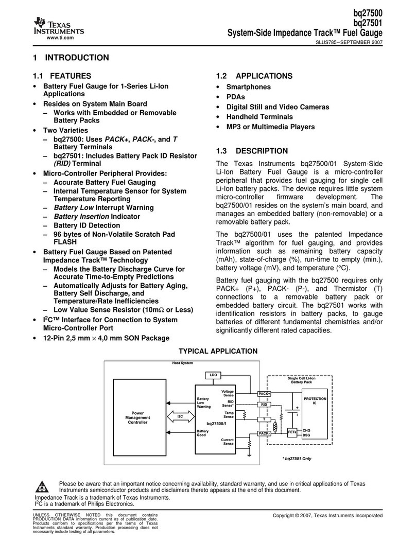 Texas Instruments System-Side Impedance Track bq27500 User manual