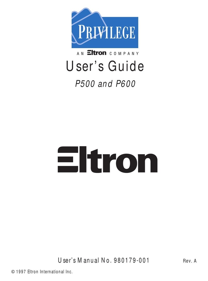 Eltron PRIVILEGE P500 User manual Eltron PRIVILEGE P500 User manual