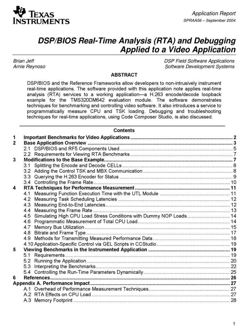 Texas Instruments DSP/BIOS Real-Time Analysis (RTA) User manual