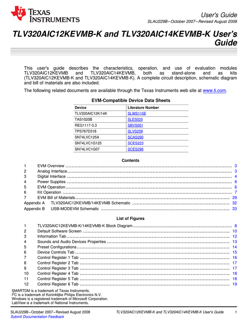 Texas Instruments TLV320AIC12KEVMB-K user guide