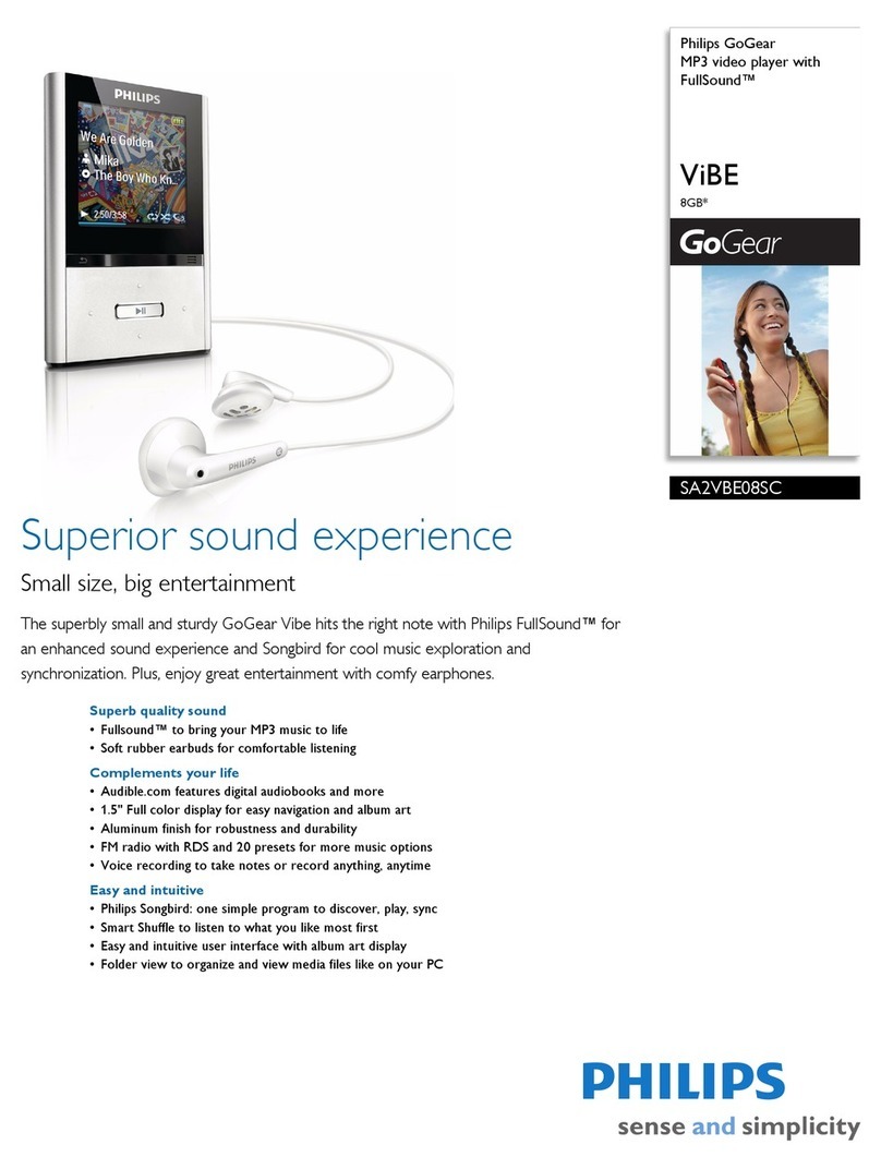 Philips GOGEAR VIBE SA2VBE08SC User manual