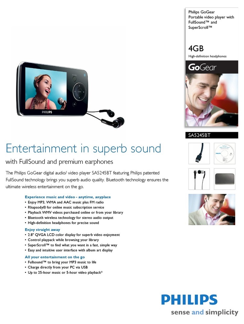 Philips GoGear SA5245BT User manual