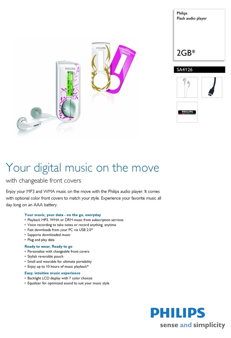 Philips SA4126 - 2 GB Digital Player User manual
